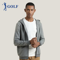 高尔夫(GOLF)卫衣男长袖秋季新品纯色针织开衫男装卫衣 C3825044 灰色 165/84(S)_46