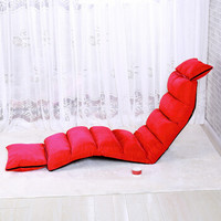 香可 懒人折叠沙发床 单人创意加长款榻榻米 床上靠背椅地板折叠床 飘窗休闲懒人椅加长款 红色