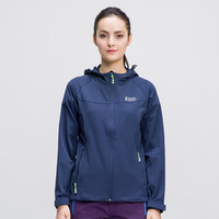 雪中飞 SNOWFLYING 户外春季女士透气弹力徒步速干冲锋衣外套 A1621FY022 矿蓝色M