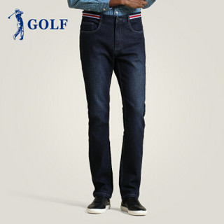 GOLF 高尔夫 新款男装秋季五口袋裤子男中腰直筒牛仔裤男 C4814081