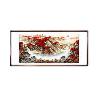 泓砚 HONGYAN 国画鸿运当头山水画现代中式客厅装饰画沙发背景墙办公室字画走廊挂画风水画靠山图聚宝盆壁画