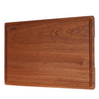 达乐丰 整木菜板 乌檀木整木砧板 进口实木菜板凹槽提手方形刀板 家用案板WT009(40*28*2.2CM)