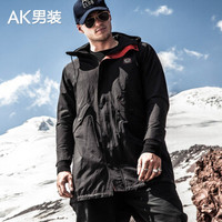 AK男装(AKSERIES) 2018秋冬新款都市特工后背刺绣鱼尾外套1806005 黑色 S