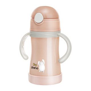 恩尼诺（aneno）吸管杯儿童保温杯带吸管防摔幼儿园宝宝水杯婴儿水杯学饮杯 粉色