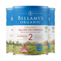 BELLAMY'S 贝拉米 新款有机婴幼儿配方奶粉 2段 900克*3罐 