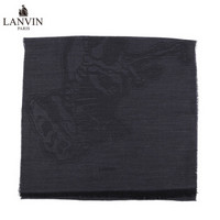 LANVIN 浪凡 男款深墨绿色大恐龙图案100%羊毛围巾 5625 4