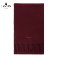 LANVIN 浪凡 男款深棕色100%羊绒围巾 5080 4