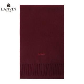 LANVIN 浪凡 男款深棕色100%羊绒围巾 5080 4