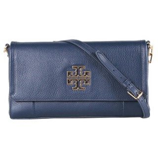 TORY BURCH 汤丽柏琦 奢侈品 TB女包 藏蓝色牛皮单肩斜挎包 48291 417 藏蓝色