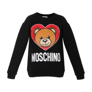 MOSCHINO KIDS 莫斯奇诺 奢侈品童装 女童黑色棉氨纶小熊图案长袖卫衣 HDF01R LDA03 60100 4A/4岁/104cm