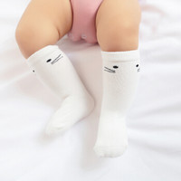 馨颂 婴儿袜子宝宝卡通中筒袜儿童袜子三双装 R012F2 粉色+白色+藏蓝 16-18(L)(1-3岁)