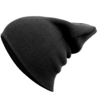 MAXVIVI 嘻哈潮流针织帽春秋休闲时尚街头光板毛线帽创意薄款针织帽子MMZ833019 黑色