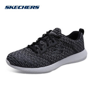 SKECHERS 斯凯奇 休闲鞋 男士网布低帮舒适绑带 52883-BKW 黑色，白色 39.5