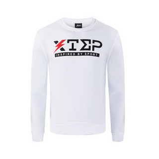 XTEP 特步 男子休闲圆领套头简约潮流时尚运动卫衣  882329059282  白色  2XL