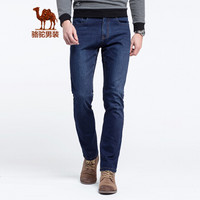 骆驼（CAMEL）男装 男青年时尚中腰韩版直筒纯色磨白牛仔长裤D8X316514蓝色31
