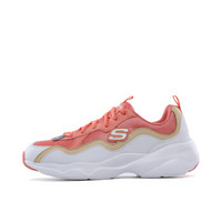 SKECHERS 斯凯奇 D'LITES系列 熊猫休闲鞋女款时尚绑带 88888201-WCRL 白色/珊瑚色 35