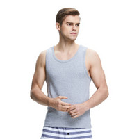 BXMAN 春夏男士背心打底衫棉质罗纹弹力运动背心男无袖衫2018BXSSVE VE03麻灰 185XXL