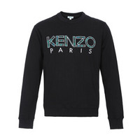 KENZO 高田贤三 男士黑色LOGO图案棉质圆领卫衣运动衫 F86 5SW000 4MD 99 L码