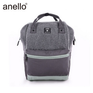 anello 阿耐洛 自营旗舰店 潮流时尚妈妈包高密短绒双肩背包B2931灰色