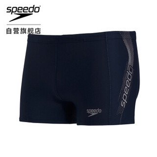 速比涛（Speedo）泳裤 男士成人平角游泳裤 专业训练抗氯速干 动感大标 809528A839 黑/灰色 34