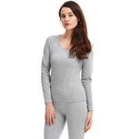 JOCKEY 秋衣秋裤女棉质保暖内衣套装情侣款舒适柔软贴身套装 J1512402-150-S 150浅灰色 S