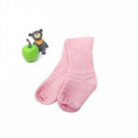 贝吻 婴儿袜子宝宝棉袜新生儿中长筒防滑松口袜单条装0-6个月8cm-11cm粉色 B2099