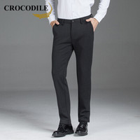鳄鱼恤（CROCODILE）男士休闲裤 弹力舒适修身百搭男士长裤休闲裤男 98751513 深灰 28（二尺一）