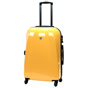 SUISSEWIN 拉杆箱20英寸 PC材质登机箱静音万向轮行李箱 商旅两用旅行箱 SN6104黄色