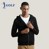 高尔夫(GOLF)卫衣男长袖秋季新品纯色针织开衫男装卫衣 C3825044 黑色 175/92(L)_50