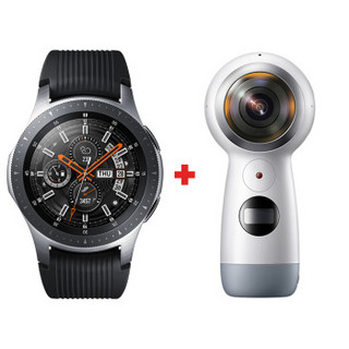 三星（SAMSUNG）Samsung Galaxy Watch 46mm智能手表+360度 全景相机 智能全新体验 钛泽银手表+运动相机