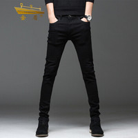 金盾（KIN DON）牛仔裤 新款男士青春休闲时尚百搭修身牛仔长裤QT1012-2108黑色30