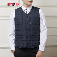 雅鹿 男士休闲马甲 2019年新款商务内穿内胆背心保暖防寒马夹 18787001 藏青 185