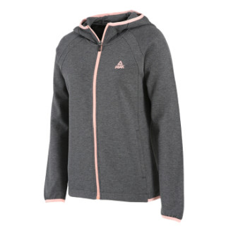 peak 匹克 女子秋冬新款连帽开胸卫衣休闲运动上衣外套 df683012 深花