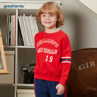 歌瑞家（greatfamily）婴儿衣服男童卫衣春秋新款儿童T恤长袖 红色90