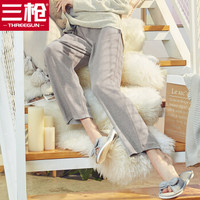 三枪(THREEGUN)睡裤女磨毛弹力棉秋冬新品休闲宽松可外穿保暖棉质女家居长裤 女款浅麻灰 XL