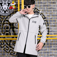 稻草人(MEXICAN)风衣男2018年秋冬新款时尚修身外套韩版休闲青少年夹克 DC2737 灰色 4XL