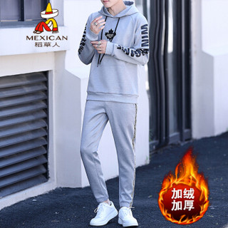 Mexican 稻草人 印花修身套头潮流休闲长袖运动服男 DC2806A