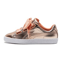 PUMA 彪马 女子 休闲鞋 板鞋 BASKET HEART LUXE 运动鞋 366730 03玫瑰金色35.5码