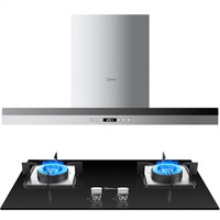 美的（Midea）欧式烟灶 (液化气)  立体大风 嵌入式  一级能效  燃气灶 DT328+Q216B+Y