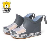 Boogie Bear韩国儿童鞋雨鞋女童水鞋春秋小童宝宝雨靴防滑男童雨鞋9733100008 灰色 28