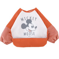 迪士尼(Disney)婴儿反穿衣 宝宝吃饭罩衣儿童围兜幼儿防水画画衣砖红米奇90码835