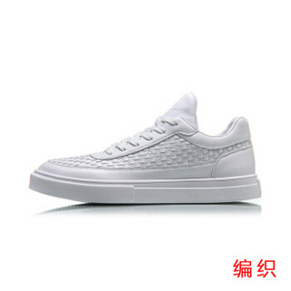 LI-NING 李宁 运动时尚系列   AGCM165-12 男秋冬季经典休闲鞋 标准白 42码