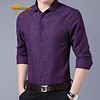 金盾（KIN DON）长袖衬衫 新款男士印花方领长袖商务衬衫B262-C84深紫色M