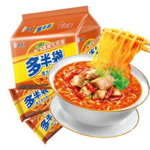 白象方便面多半袋香辣牛肉面138g5袋