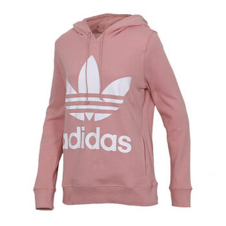 adidas 阿迪达斯 三叶草 女子 三叶草系列 TREFOIL HOODIE 运动套头衫 DH3134 粉色 S码