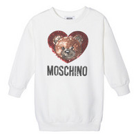 MOSCHINO KIDS 莫斯奇诺 奢侈品童装 女童白色混纺连衣裙 HEV064 LDA10 10063 6A/6岁/116cm