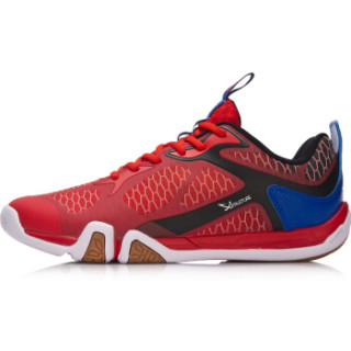LI-NING 李宁 男子防滑耐磨羽毛球训练鞋 AYTM031-3 亮霓虹/晶蓝色 39.5