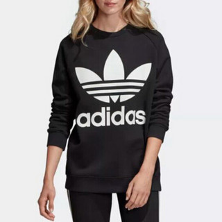 adidas 阿迪达斯 三叶草 女子 三叶草系列 OVERSIZED SWEAT 运动卫衣 DH3129 黑色 XL码