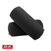 D-K 汽车头枕 中空棉圆筒型颈枕护颈枕纯棉面料 车用颈枕 对装 头靠枕黑色