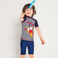 弈姿儿童泳衣 男童宝宝分体冲浪服 小中童卡通印花温泉泳装 EZI18B018 卡通虾 80cm